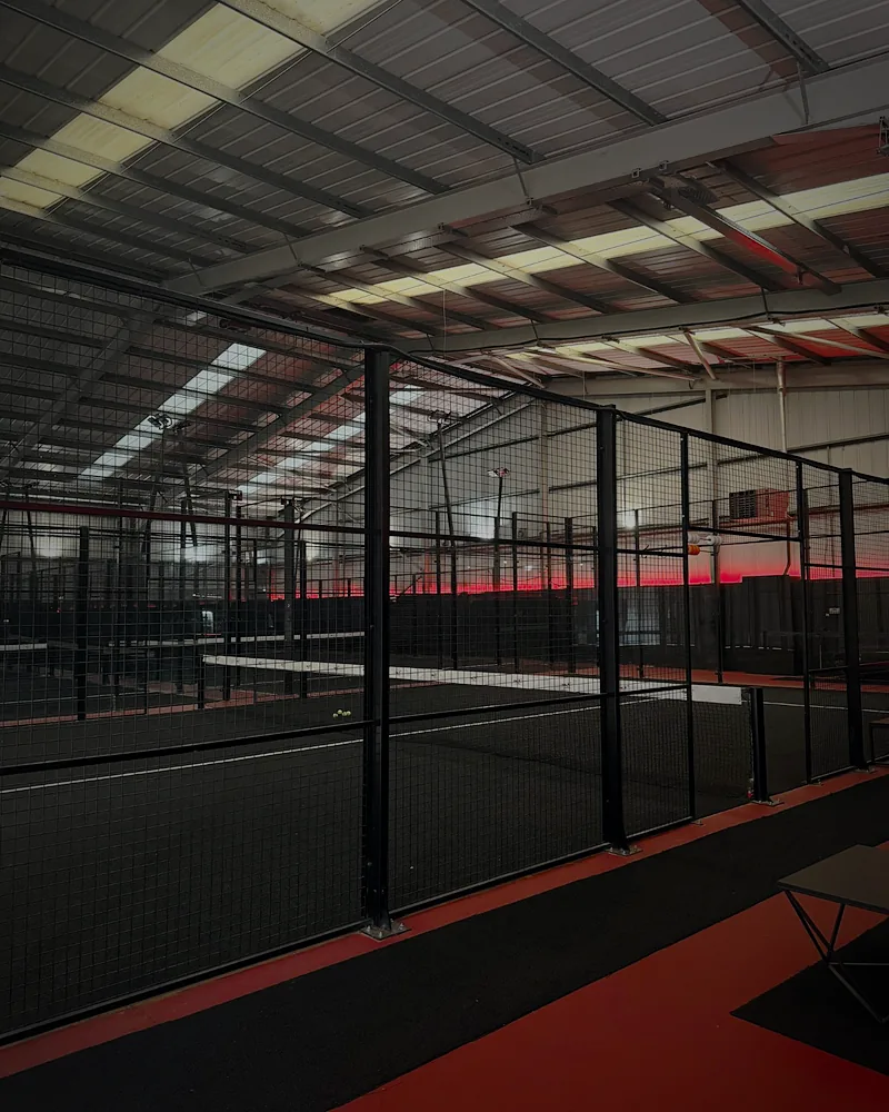 Indoor courts lit by the red LED strip